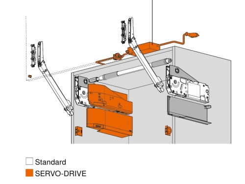 AVENTOS HL top L25/39 SERVO-DRIVE корпус 480-580 мм темно-серый