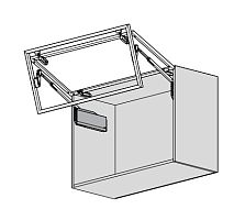 AVENTOS HF top F25/32 корпус 480-610 мм узкая алюм. рамка белый шелк